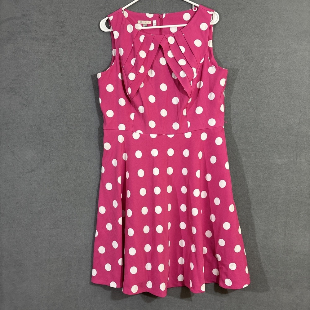 Bubblegum Pink Polka Dot Dress‎ 16 Dress Barn Pinup Retro Barbiecore Doll Cute